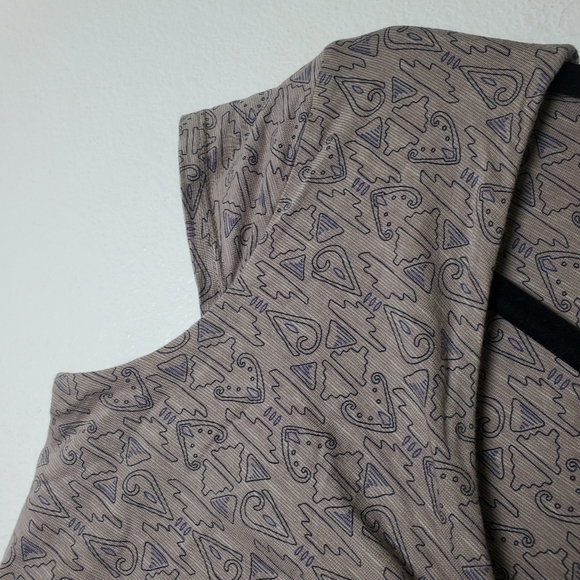 Toad & Co Women's Rosemarie‎ Gray Patterned V-Neck Cap Sleeve Stretch Knit Dress - Picture 4 of 11